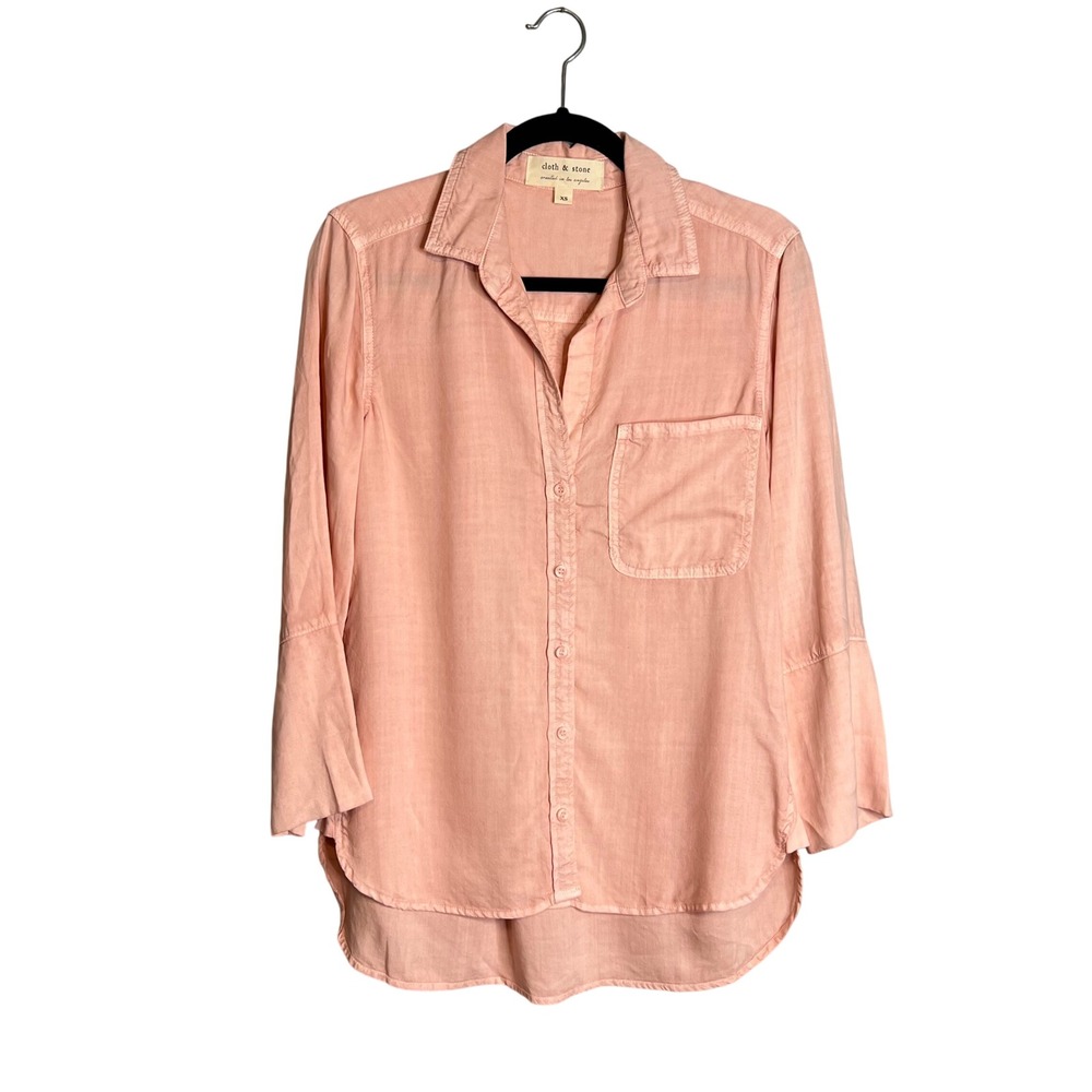 Cloth & Stone Button Front Shirt Sz XS Long Sleeve Collared Tencel Lyocell